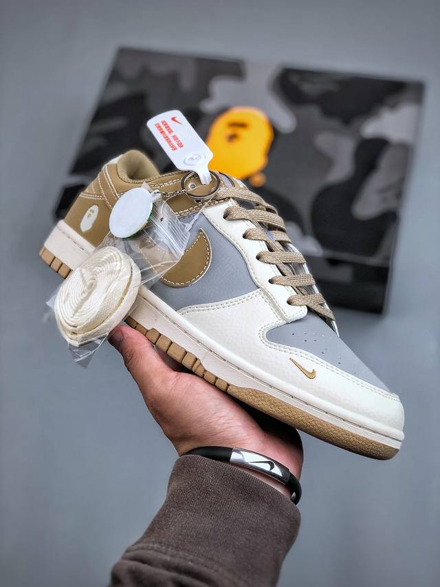 Nike Sb Dunk Low X Bape 米灰黄小钩满天星纯原大厂出品 极力推荐原装头层材料 独家版型蒸餾加工帶來的是更好的视觉和脚感体验大厂纯原品质出货