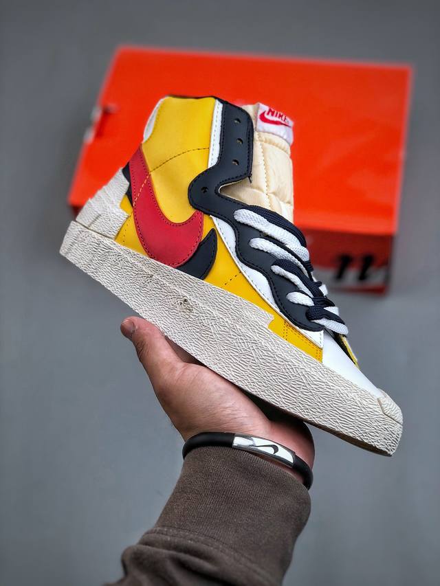 Sacai X Nike Blazer Mid 解构双勾走秀 联名款开拓者高帮休闲板鞋 Bv0072 700 尺码 ：36-45 半