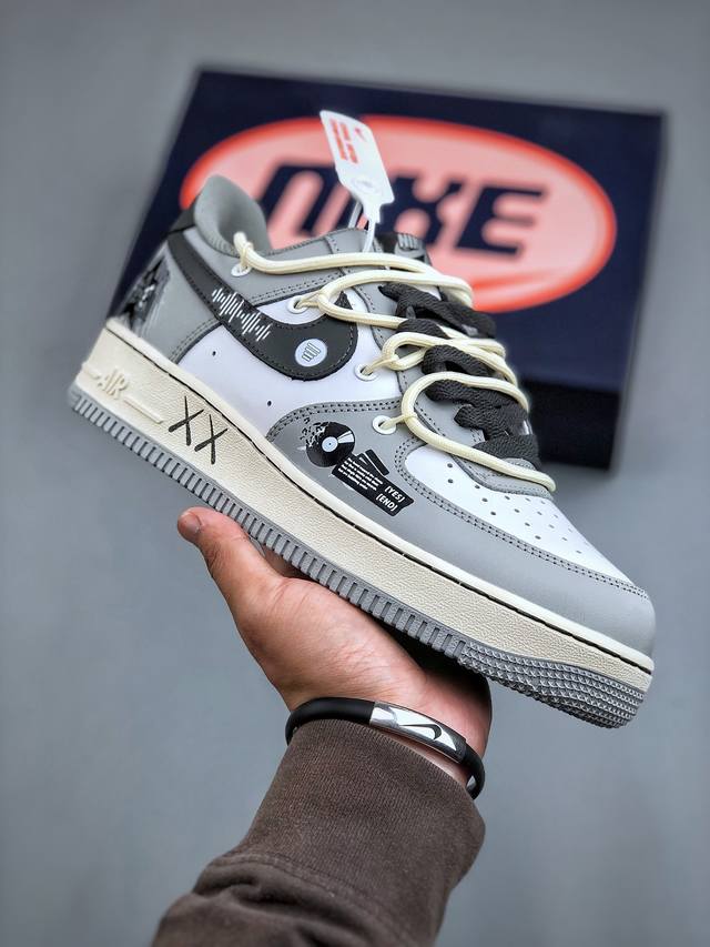 Nike Air Force 1 Low 07 X 白灰涂鸦绑带原楦头原纸板 打造纯正低帮空军版型专注外贸渠道 全掌内置蜂窝气垫 原盒配件 原厂中底钢印、拉帮完