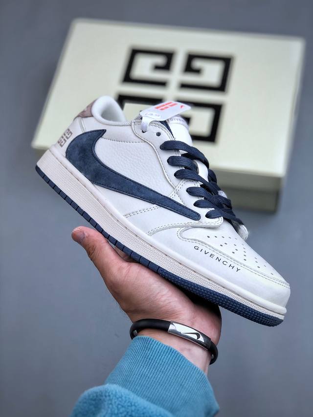 Travis Scott X Nike Air Jordan 1 Low X Givenchy Air Jordan 1 Low 反转米蓝棕倒钩 纯原版本全鞋采