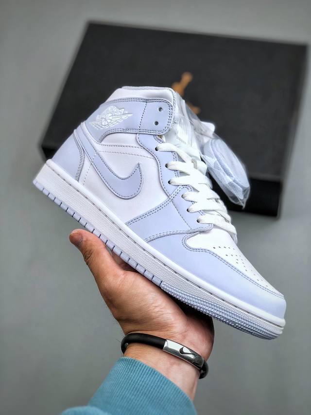 Nike Air Jordan 1 Mid Aj1 乔1 樱花粉紫 同步官方配色 市场唯一独家头层皮打造 原鞋原档案开发 原厂皮料 原档冲孔鞋头 正确满胶鞋垫