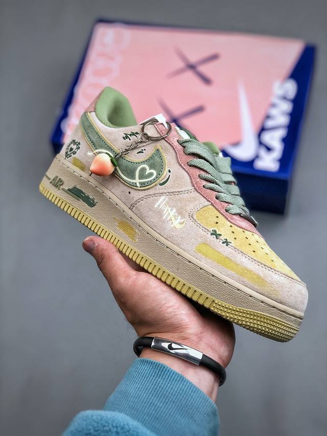 Nike Air Force 1'07 Low Peach Trees 桃之夭夭 平安夜限定 空军一号定制低帮秋冬休闲板鞋 Cd1212-777 #平安夜，城市