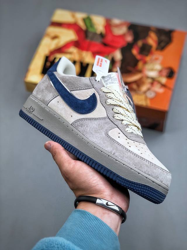 Akira×Nike Air Force 1 Low ’07 灰蓝 头成麂皮 满天星配色 空军一号低帮休闲板鞋 原厂麂皮 原楦原纸板 纯正版型 正品nfc感应芯