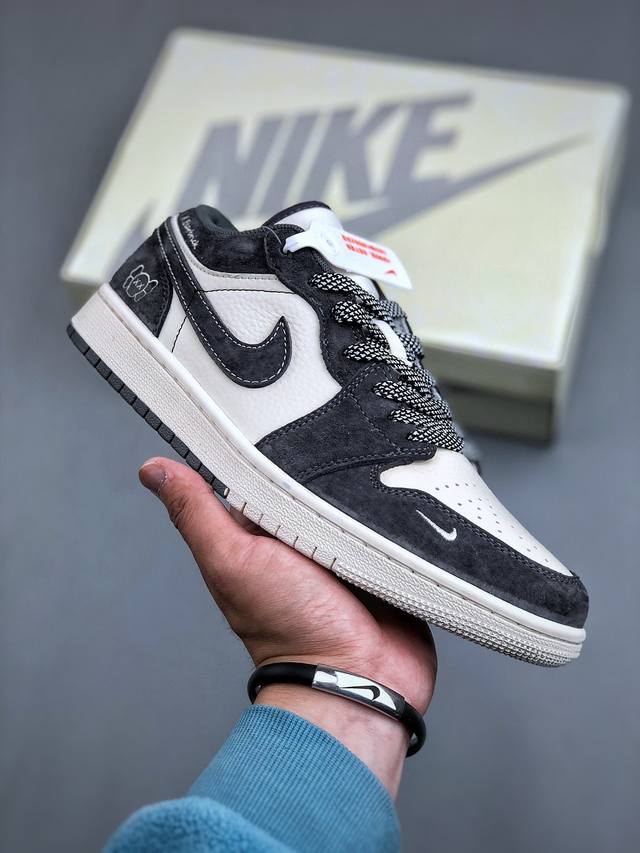 Air Jordan 1 Low Aj1 乔1 暴力熊联名-深驼灰 高端定制 低帮复古篮球鞋 Sj9950-047 #定制鞋盒 大厂纯原品质出货 超高清洁度 皮