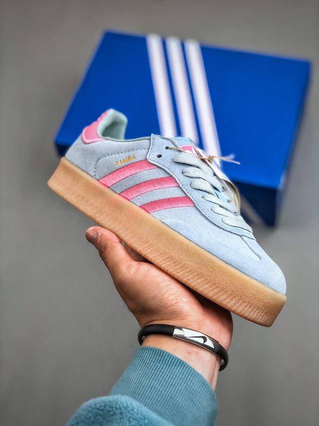 Adidas Originals Sambae Valentine'S Day 桑巴舞加大厚底版系列德训风百搭松糕休闲运动板鞋 货号jh8836 尺码：36-4