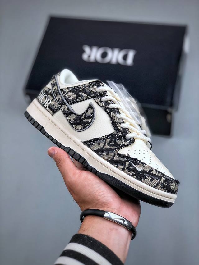 Nike Sb Dunk Low 迪奥联名-织布黑勾 周年高端定制 低帮休闲板鞋 Yx5066- #定制鞋盒 大厂纯原品质出货 超高清洁度 皮料切割干净无任何毛