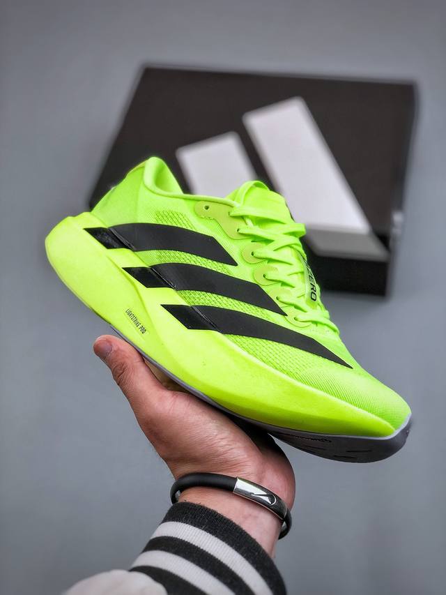 Adidas Adizero Evo Sl 黑绿 Jr3416 阿迪超轻透气缓震跑鞋 先行批次 尺码：36 36.5 37 38 38.5 39 40 40.5