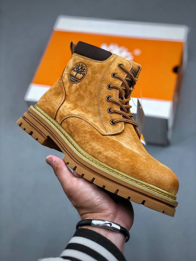 新货timberland添柏岚 天伯伦户外高帮休闲大黄靴系列 #广东大厂品质 原盒原包装 #24Ss新款 时尚潮流搭配 面料采用意大利顶级磨砂细纹牛皮 搭配防臭