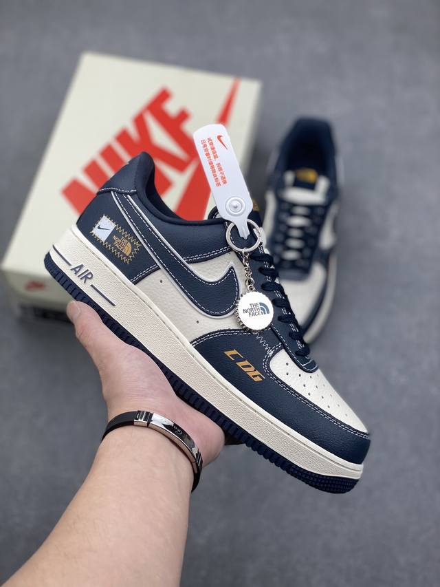 海外限量发售！公司级nike Air Force 1 '07 Low “北面联名--Cdg深蓝”空军一号 低帮 运动鞋 休闲鞋 折边针车 工艺难度大 原楦头原纸