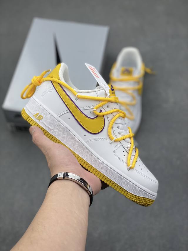 官方爆款定制 公司级 Nike Air Force 1 Low’07 黑曼巴联名 空军一号低帮休闲板鞋 定制皮料 定制鞋盒 配件齐全 原楦原纸板 纯正空军版型