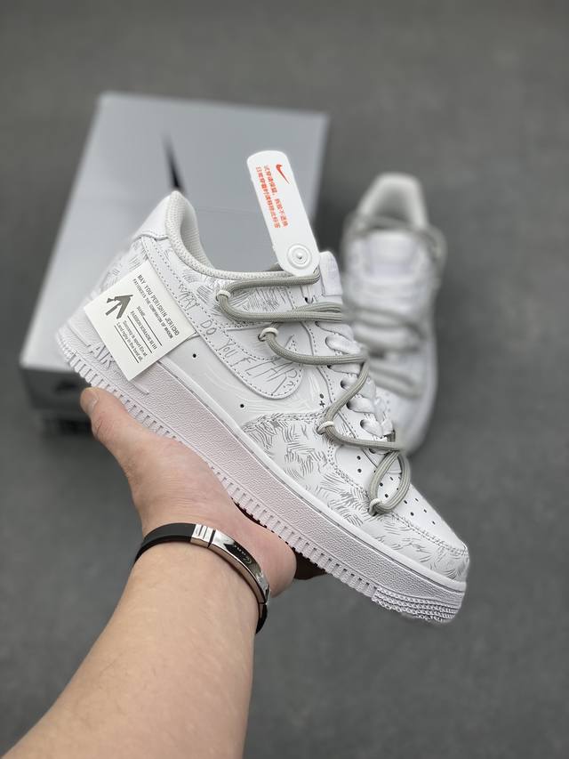 官方爆款定制 二次元主题 Nike Air Force 1 Low’07 爱情宣言 空军一号绑带低帮休闲板鞋 定制皮料 原厂3D打印 定制鞋盒 原楦原纸板 纯正