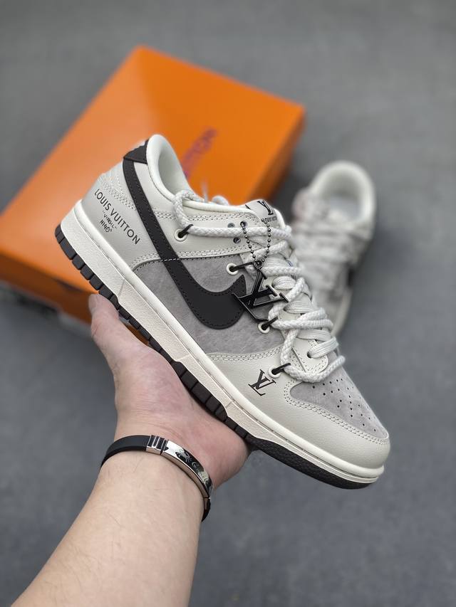 海外爆款限量发售！公司级 Nike Sb Dunk Low“Lv联名 咖啡猪八” 周年高端定制 低帮休闲板鞋 定制鞋盒 大厂纯原品质出货 超高清洁度 皮料切割干