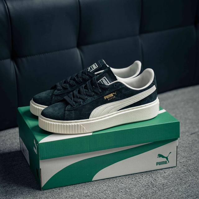 Puma Suede Platform Core 复古单品 彪马 防滑耐磨低帮德训板鞋 货号：396057 01 尺码：36 37 37.5 38 38.5 3