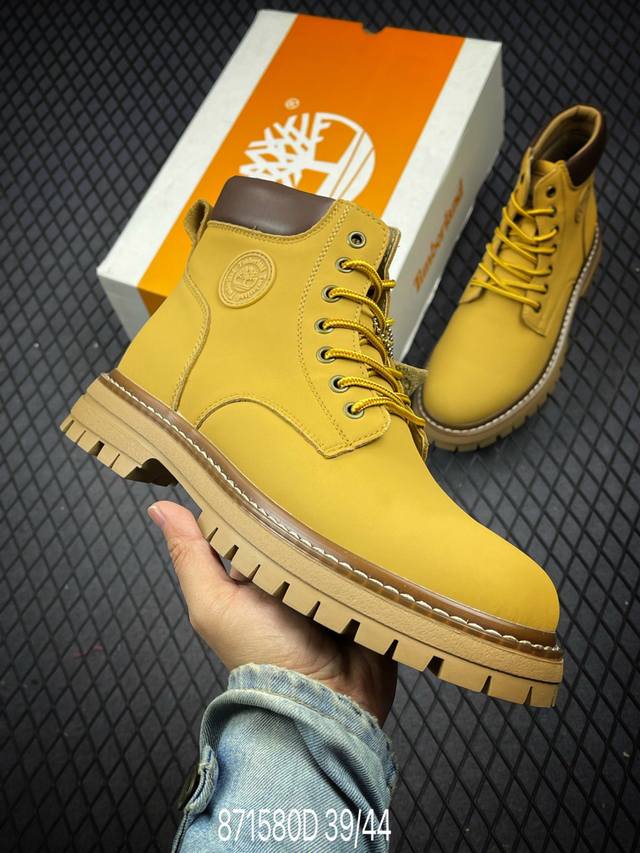 新货#Timberland添柏岚 天伯伦户外高帮休闲大黄靴系列 #广东大厂品质 原盒原包装 #24Ss新款 时尚潮流搭配 面料采用意大利顶级磨砂细纹牛皮 搭配防