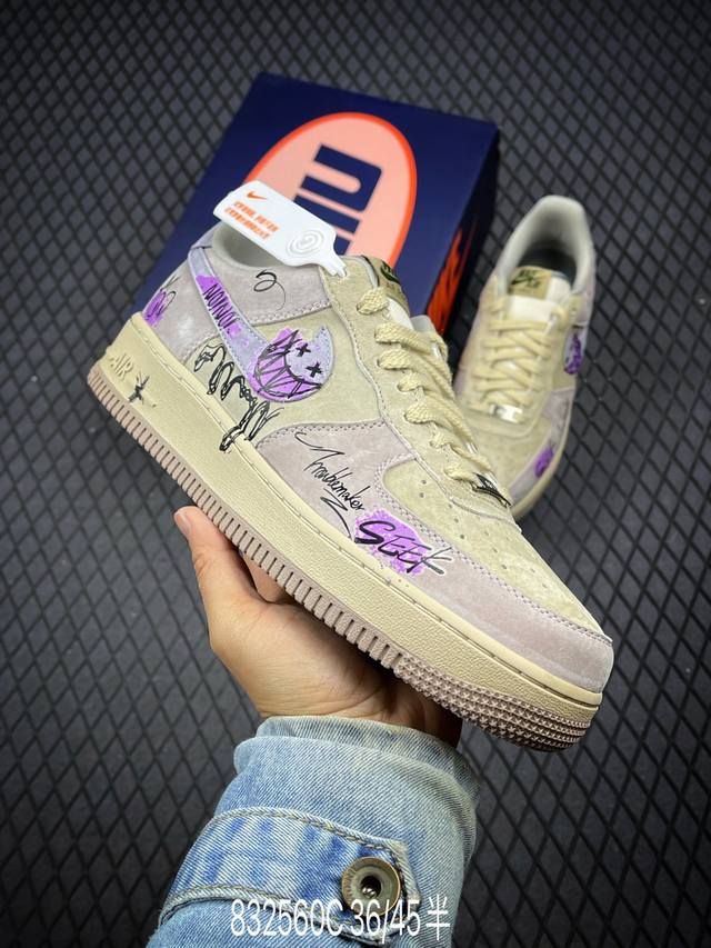 Nk Air Force 1'07 Low Purple Taro Demon 紫芋恶魔 空军一号定制低帮秋冬休闲板鞋 Zb2121-301 #紫芋恶魔，并非是