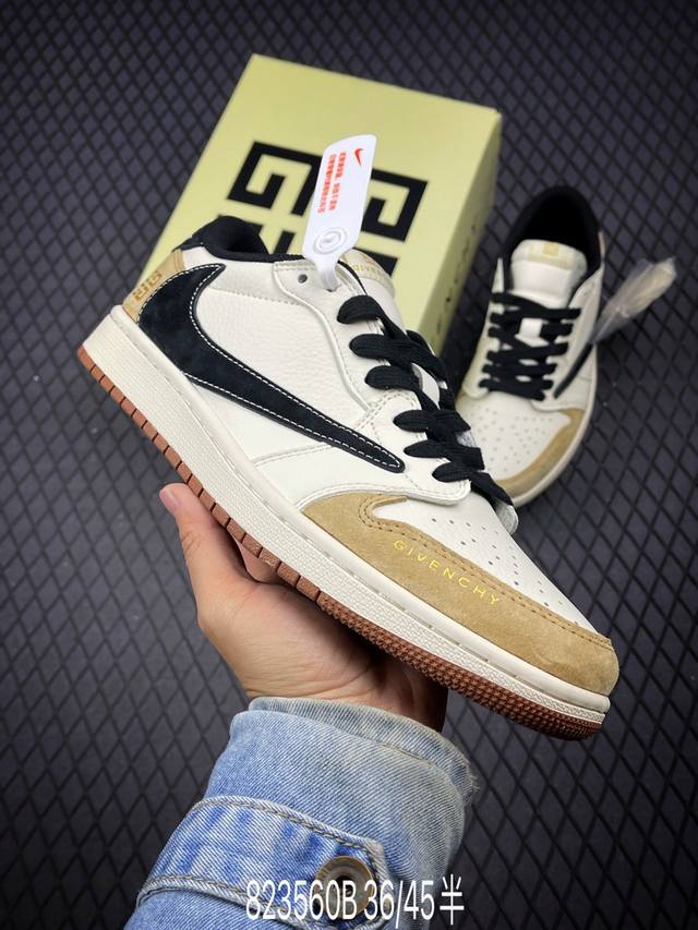 Travis Scott X Fragment Design X Air Jordan 1 Low Og Sp Aj1 纪梵希联名-黑棕 低帮文化休闲板鞋 Xs