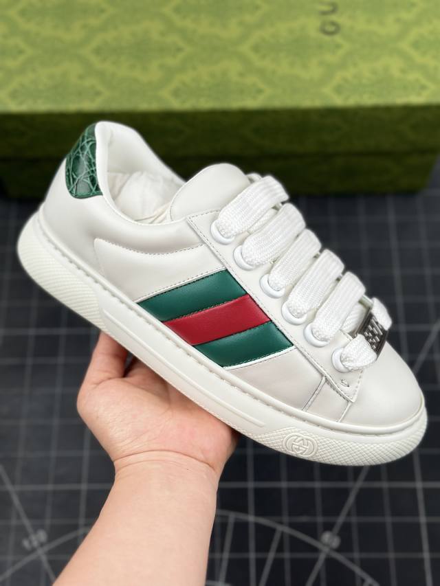 Gucci古驰 Ace 皮革 Gucci Distressed S古驰厚底系列 经典原型复古百搭做旧老爹板鞋 复古学院风 怀旧版 原版做旧 尺码：35-44 T