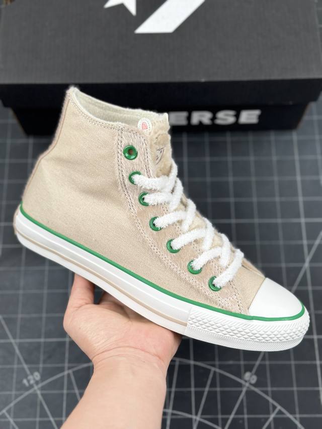 男女快乐萌宠系列！匡威converse Chuck Taylor All Star High Alpaca 明星经典中性高帮帆布休闲运动硫化鞋“帆布米黄绿羊驼”