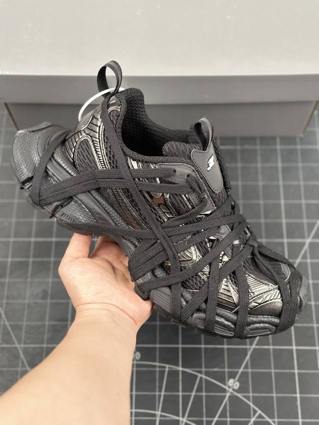 Qg版 绑带款 法国高端奢侈品牌-巴黎世家balenciaga 3Xl Sneakers 3+系列低帮复古阔型底姥爹风潮流百搭休闲慢跑鞋 Balenciaga