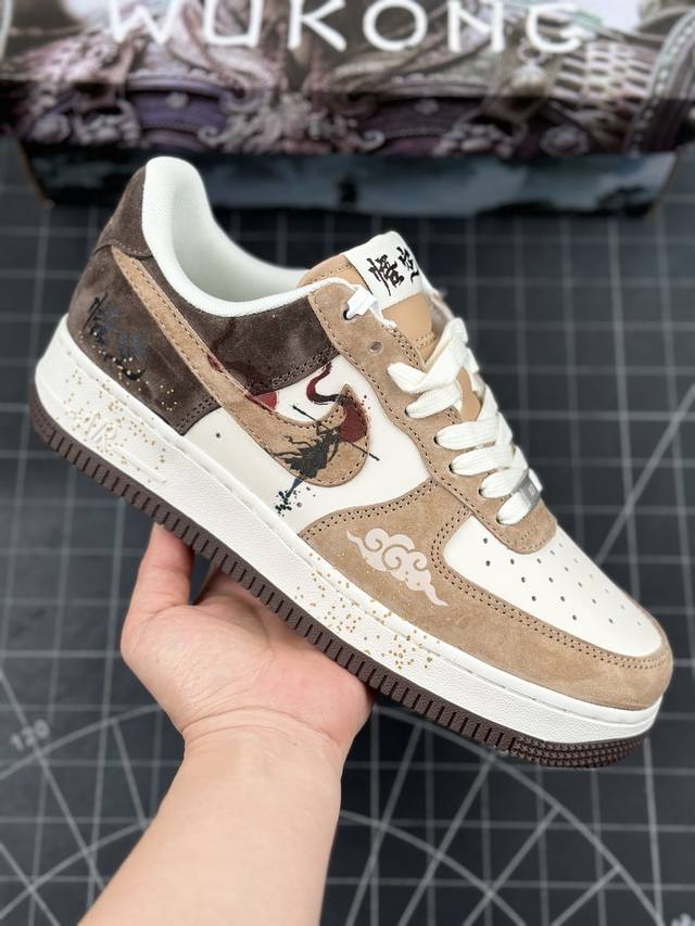 公司级nike Air Force 1 '07 Low “悟空”空军一号 低帮 运动休闲鞋 折边针车 工艺难度大 原楦头原纸板 原装鞋盒 定制五金配件 内置全掌