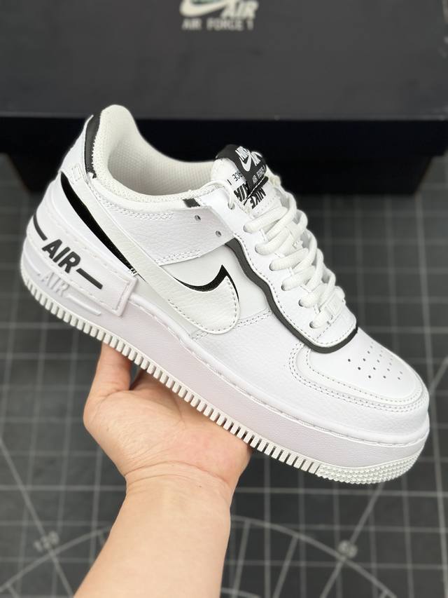 耐克 W Nike Air Force 1 Shadow 全新少女系解构主义设计 马卡龙空军一号轻量增高低帮百搭板鞋 #双层轻量eva发泡中底+防滑rb橡胶外圈