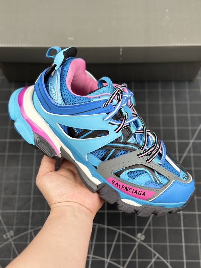 法国高端奢侈品牌-巴黎世家balenciaga Track Trainers 代复古野跑姥爹潮流百搭慢跑鞋 男女鞋原版一致配件防尘袋及附送鞋带#全部采用原档案原