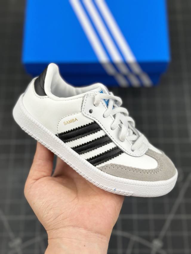 童鞋阿迪达斯三叶草adidas Originals Samba Og C 桑巴舞系列绅士德训足球风百搭低帮休闲运动板鞋 货号:Bb6969 X 尺码:24～37