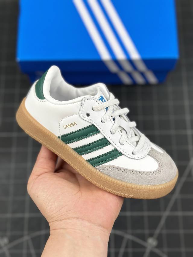 童鞋阿迪达斯三叶草adidas Originals Samba Og C 桑巴舞系列绅士德训足球风百搭低帮休闲运动板鞋 货号:Ie1334 X 尺码:24～37