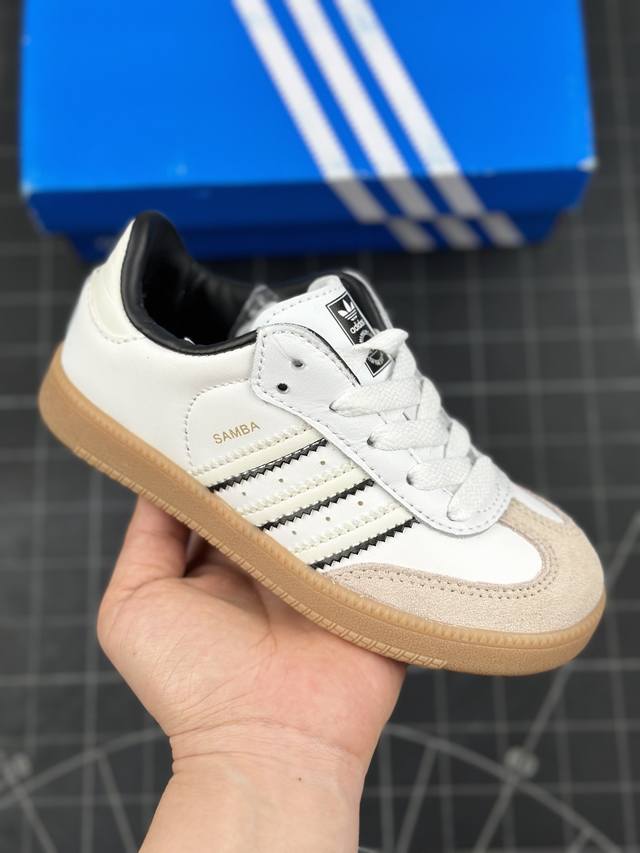 童鞋阿迪达斯三叶草adidas Originals Samba Og C 桑巴舞系列绅士德训足球风百搭低帮休闲运动板鞋 货号:Ih5649 X 尺码:24～37