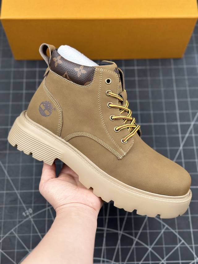 新货lv X Timberland Lv联名添柏岚大黄靴 顶奢流量品牌与时代经典的结合之作 #代购专供品质 高弹modern 外置防滑橡塑发泡超轻大底 系带设计