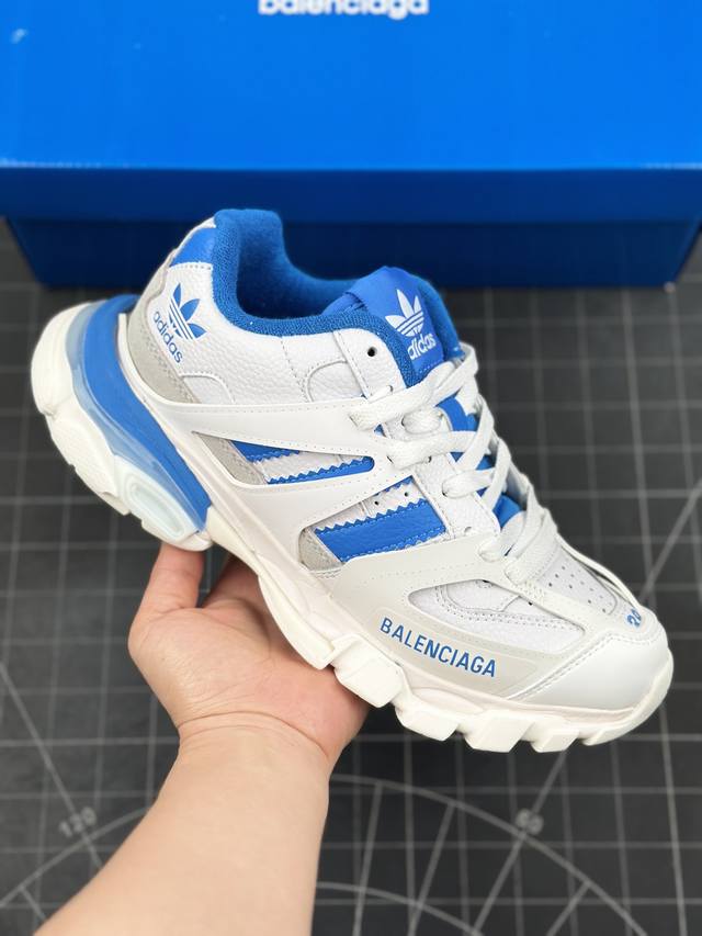 公司级高奢品牌-巴黎世家联乘全球知名运动品牌 Adidas X Balenciaga Track Forum Trainers 3.0代混合罗马系列低帮复古野跑