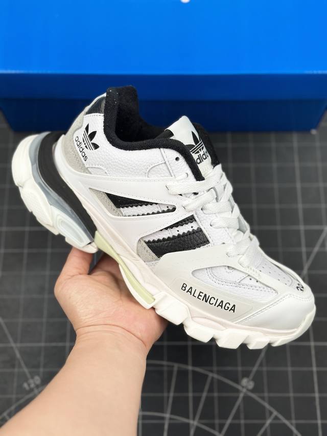 公司级高奢品牌-巴黎世家联乘全球知名运动品牌 Adidas X Balenciaga Track Forum Trainers 3.0代混合罗马系列低帮复古野跑