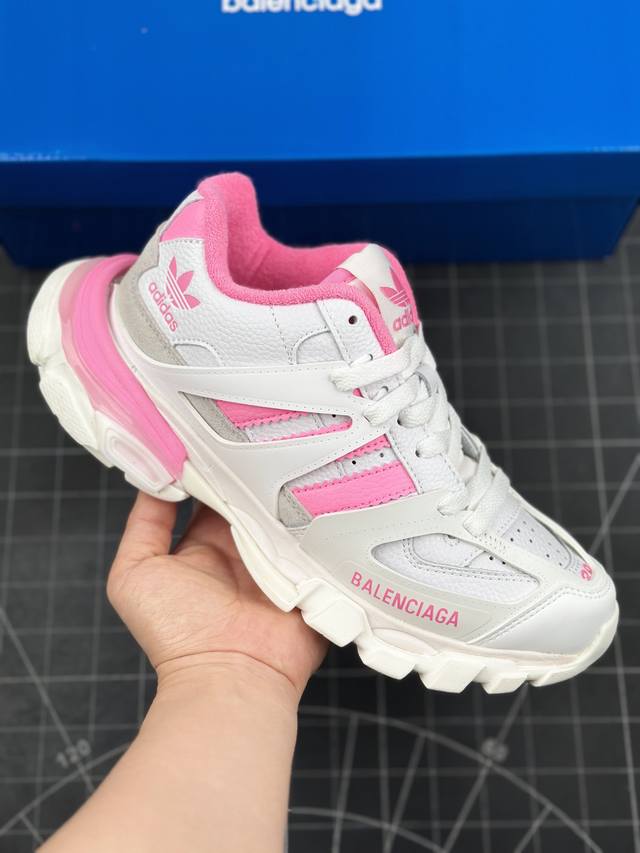 公司级高奢品牌-巴黎世家联乘全球知名运动品牌 Adidas X Balenciaga Track Forum Trainers 3.0代混合罗马系列低帮复古野跑