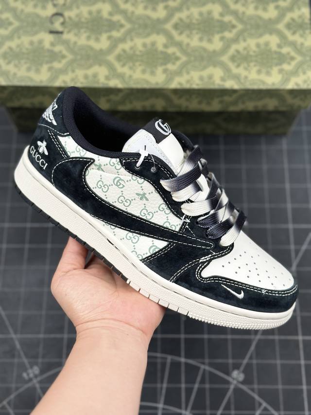 Travis Scott X Fragment Design X Air Jordan 1 Low Og Sp Aj1 乔1 古驰联名-黑蜻蜓 低帮文化休闲板鞋