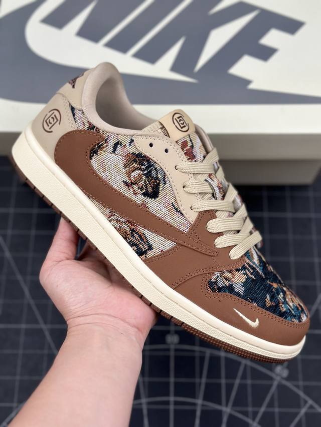 Travis Scott X Fragment Design X Air Jordan 1 Low Og Sp Aj1 乔1 冠希联名-摩卡棕针织 低帮文化休闲