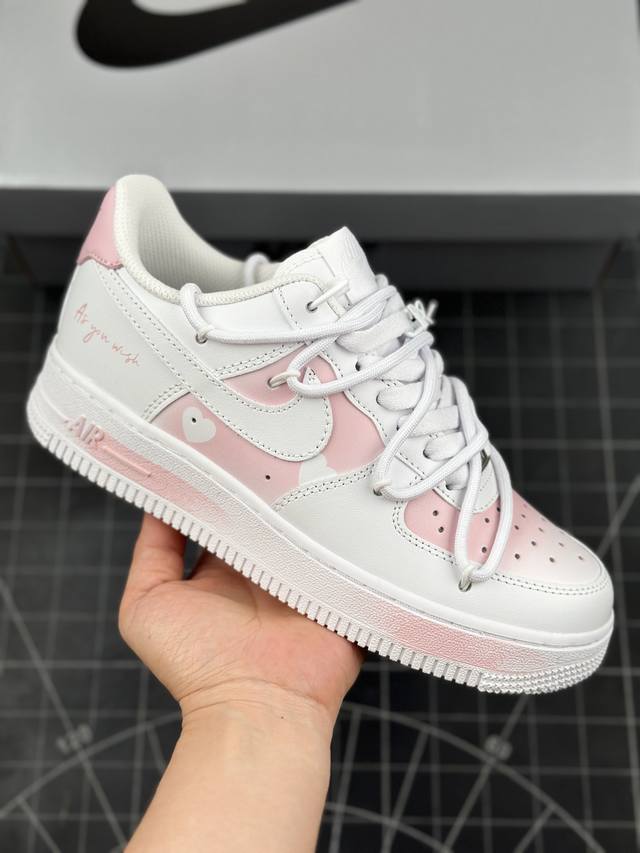 Nk Air Force 1'07 Low 喷绘 樱花物语 空军一号绑带低帮休闲板鞋 #定制皮料 原厂3D打印 定制鞋盒 原楦原纸板 纯正空军版型 内置全掌气垫