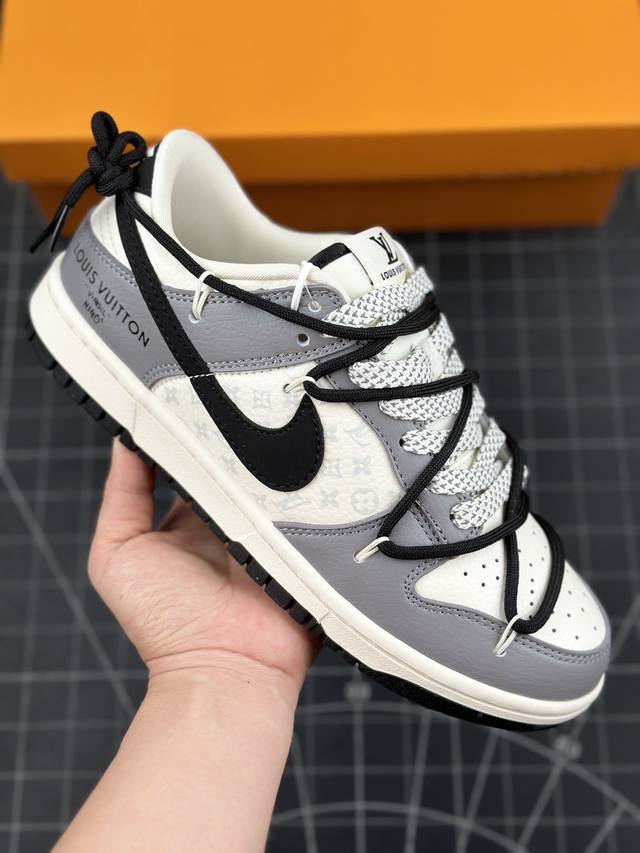 Nk Sb Dunk Low Lv联名-星空灰 周年高端定制 低帮休闲板鞋 #定制鞋盒 大厂纯原品质出货 超高清洁度 皮料切割干净无任何毛边 细节完美 货号：J