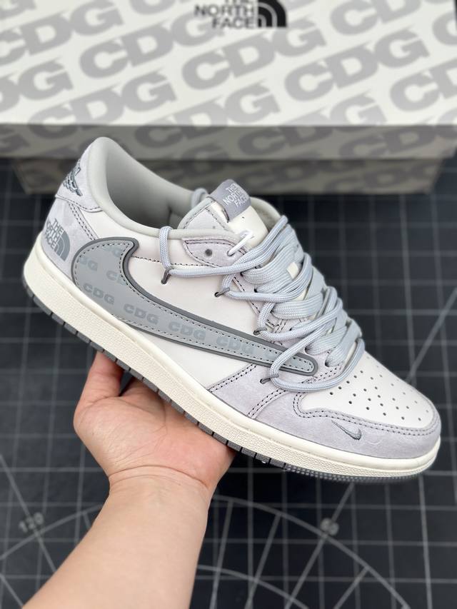 Travis Scott X Fragment Design X Air Jordan 1 Low Og Sp Aj1 乔1 北面联名-反光猪八抽绳 低帮文化休