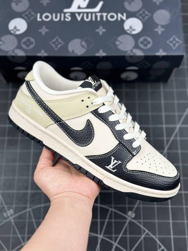 Nk Sb Dunk Low Lv联名-摩卡米黑周年高端定制 低帮休闲板鞋 #高端定制鞋盒 原装头层材料 独家版型蒸餾加工 大厂纯原品质出货 超高清洁度 皮料切