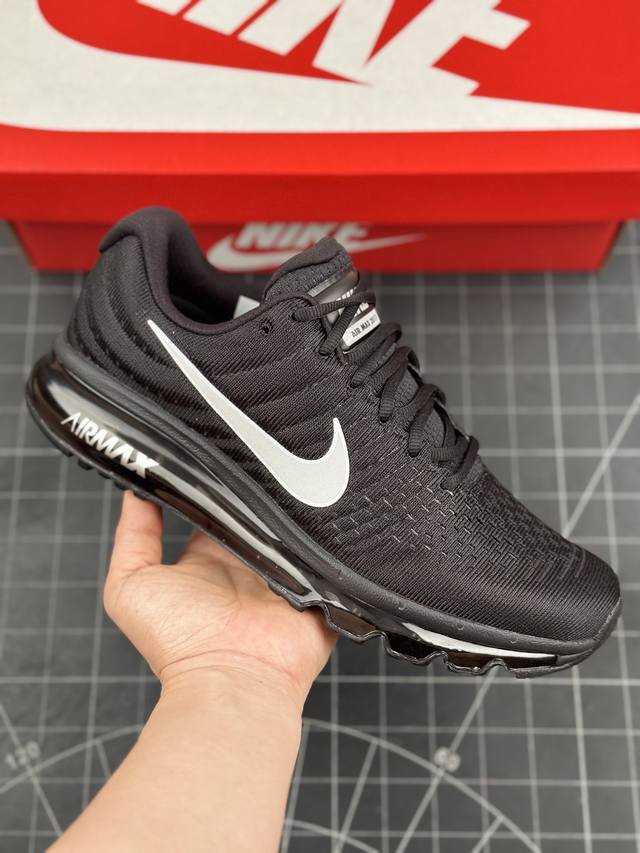 公司级耐克nike Air Max 2017 ”Black White“网面全掌气垫休闲运动百搭慢跑鞋 经典长期返厂款#1:1原档案数据开发纸版楦型#全掌真ai