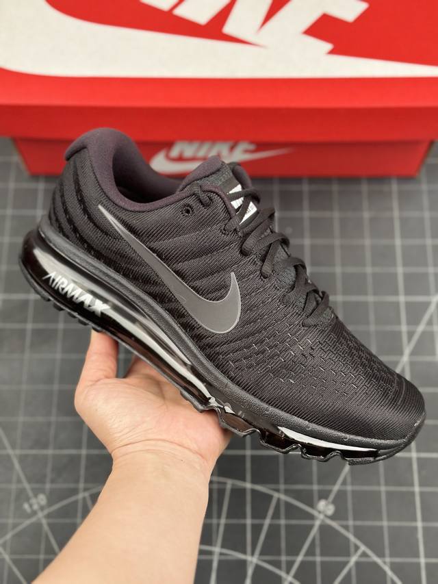 公司级耐克nike Air Max 2017 ”Black White“网面全掌气垫休闲运动百搭慢跑鞋 经典长期返厂款#1:1原档案数据开发纸版楦型#全掌真ai