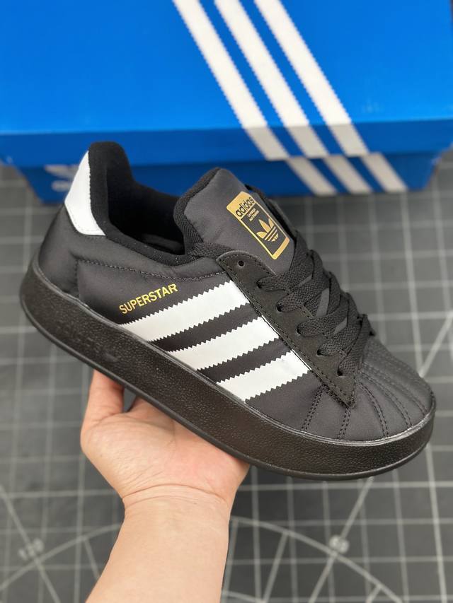 阿迪达斯 Adidas Originals Superstar Home W 桑巴居家系列室内外秋冬超轻量上脚一脚蹬保暖慵懒休闲面包棉鞋 超级丑萌可爱的胖墩外表