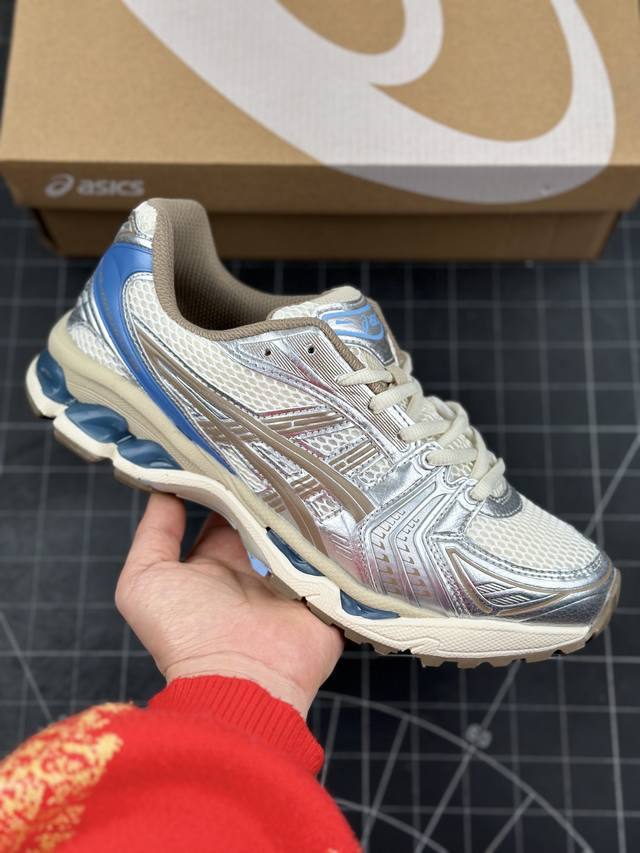 Asics Gel-Kayano 14 亚瑟士运动休闲透气专业跑鞋 #采用工程弹性双层再生针织密度鞋面材质，后跟3D可视gel缓震乳胶物料 #升级ff Blas