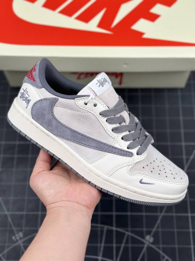 Travis Scott X Fragment Design X Air Jordan 1 Low Og Sp Aj1 乔1 斯图西联名-石墨灰 低帮文化休闲板