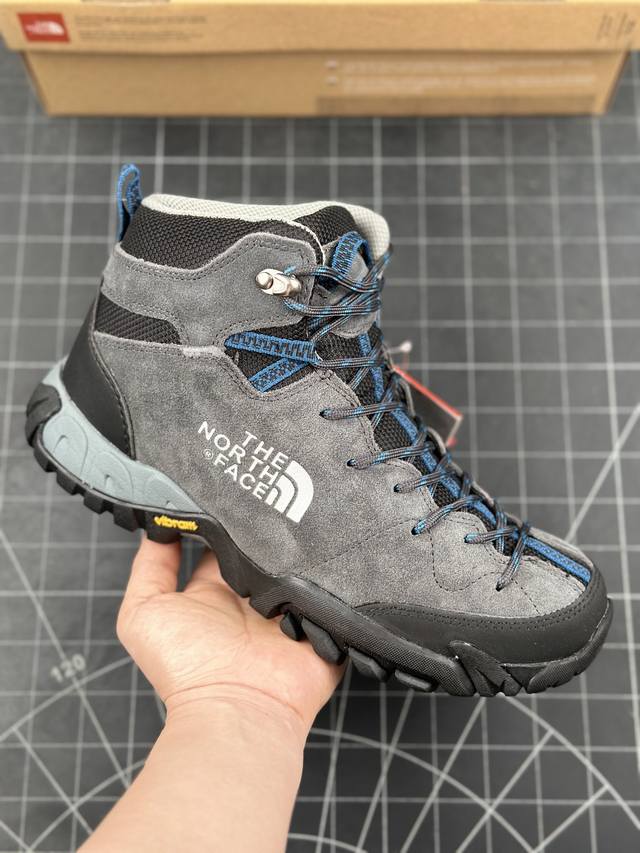 公司级著名户外品牌-北面 The North Face Cedar Mesa High 雪松梅萨系列高帮系带户外风徒步登山运动训练鞋“麂皮黑灰白蓝加绒版” 原楦