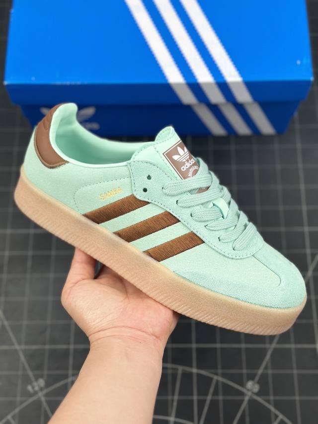 阿迪达斯adidas Originals Samba Valentine 桑巴舞加大厚底版系列德训风百搭松糕休闲运动板鞋 #男女鞋半码制#原楦原纸版开发#采用硬