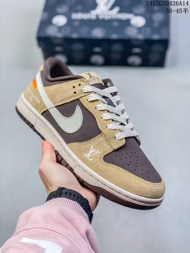 新款上新 Nk Sb Dunk Low Lv联名黄棕白 周年高端定制 低帮休闲板鞋 #高端定制鞋盒 原装头层材料 独家版型蒸餾加工 大厂纯原品质出货 超高清洁度