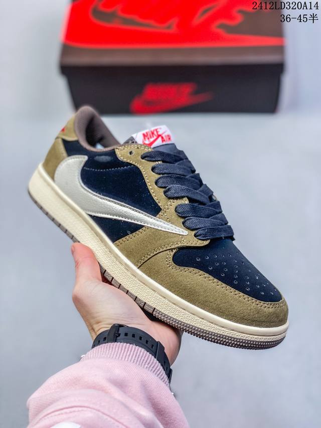 福利特价 头层皮 真标 耐克 Nike Air Jordan 1 Low Og Sp Military Blue Aj1乔1倒勾低帮篮球鞋 Aj1 乔丹1代 A