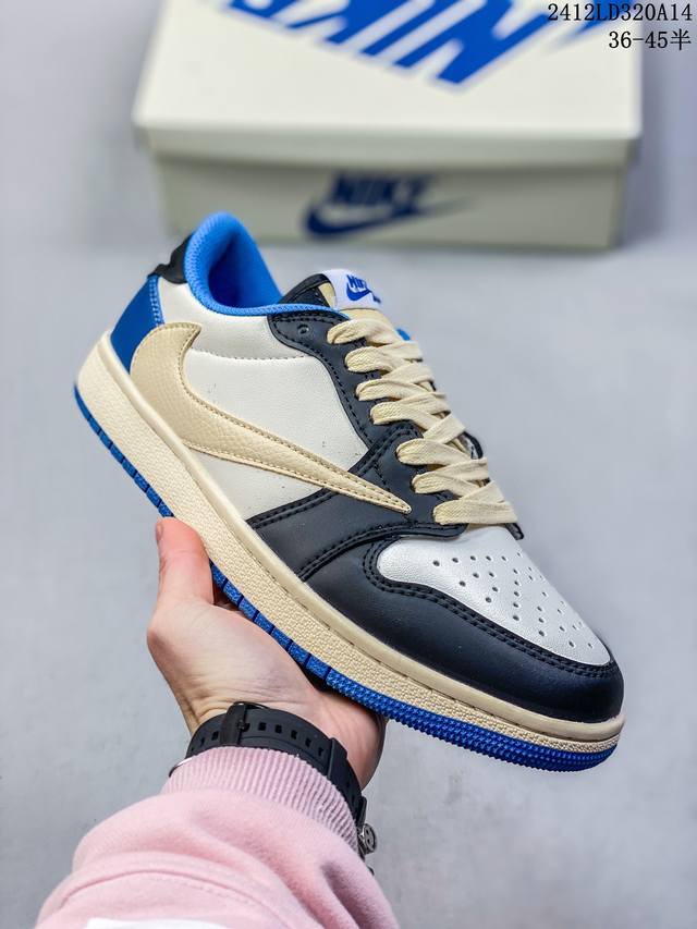 福利特价 头层皮 真标 耐克 Nike Air Jordan 1 Low Og Sp Military Blue Aj1乔1倒勾低帮篮球鞋 Aj1 乔丹1代 A