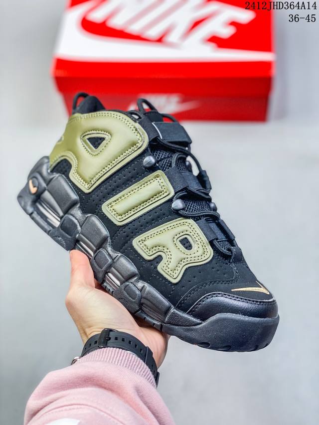 耐克 Nike Air More Uptempo '96 皮蓬全掌气垫男女子运动鞋厚底增高缓震慢跑鞋。续写 20 世纪 80 年代和 90 年代篮球运动飞速发展